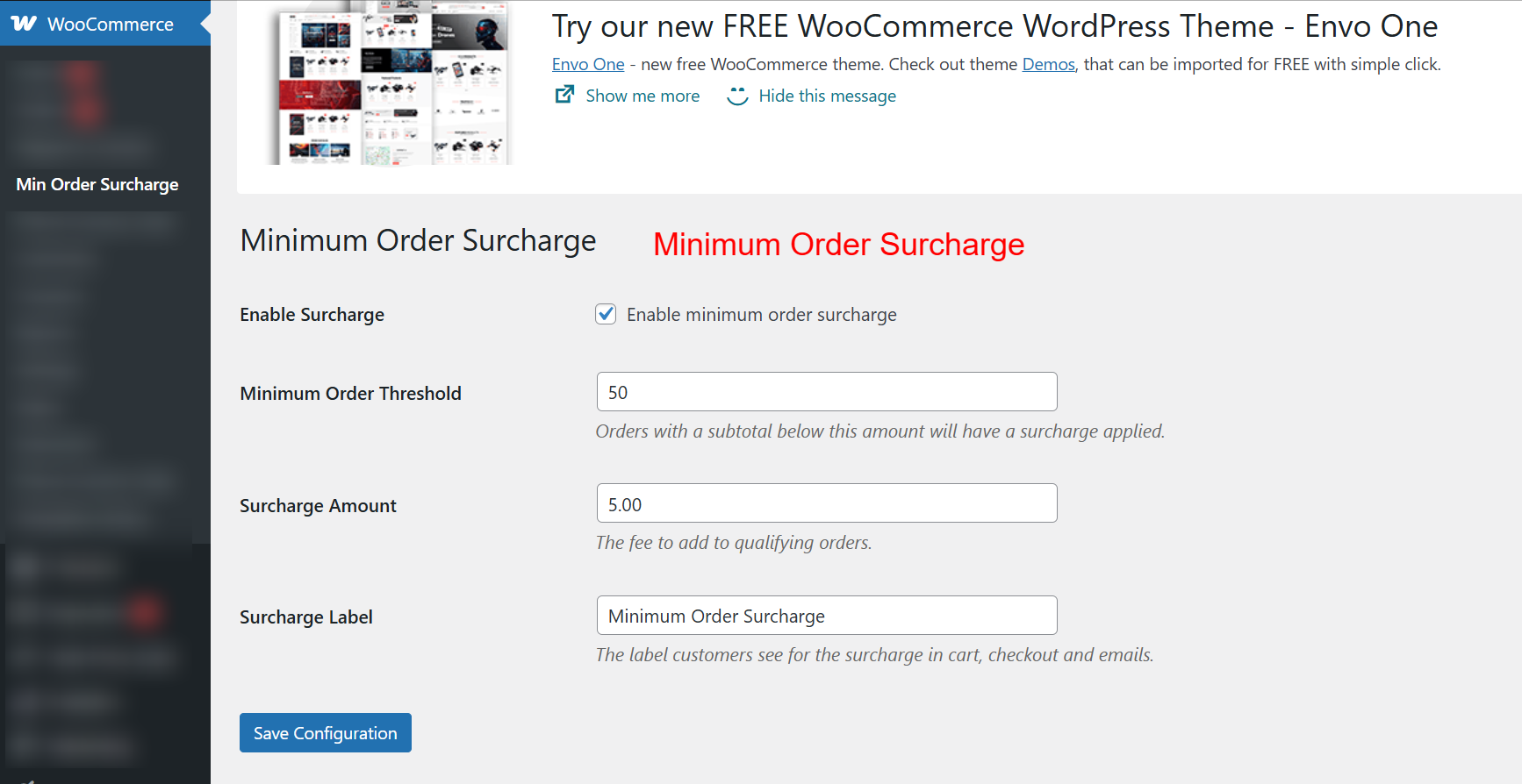 WooCommerce Minimum Order Surcharge - Image 3