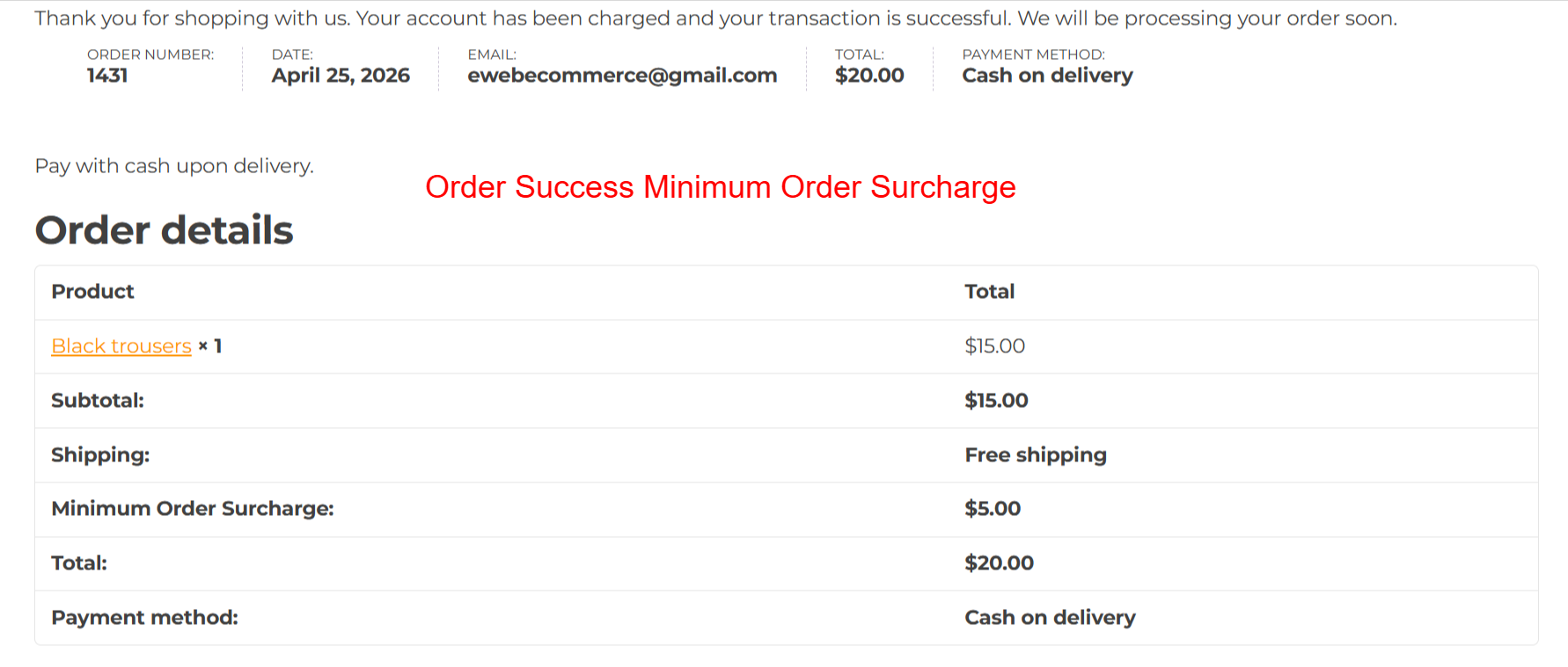 WooCommerce Minimum Order Surcharge - Image 6