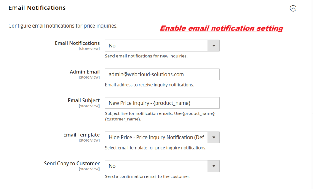 Hide-price-notification