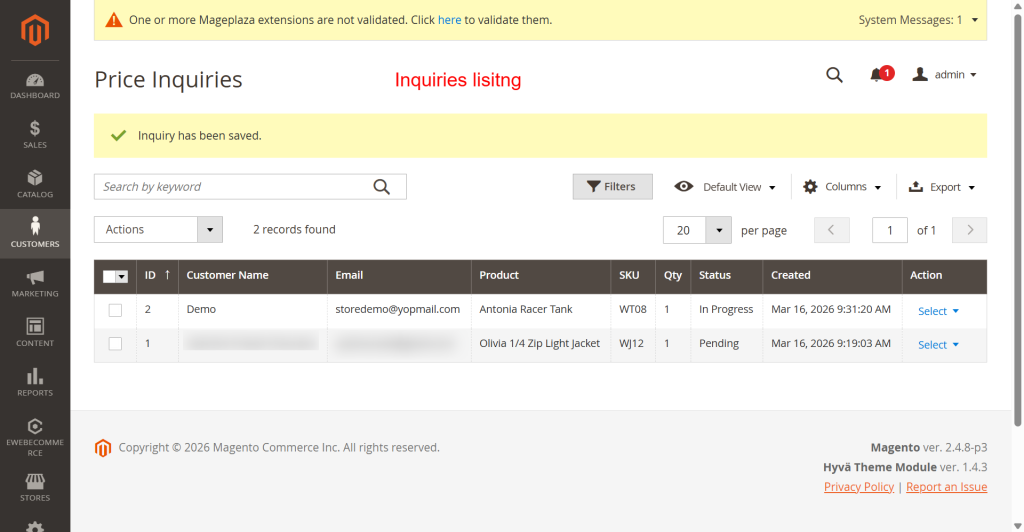 Listing-Price-Inquiries-Hide-Price-Customers-Magento-Admin