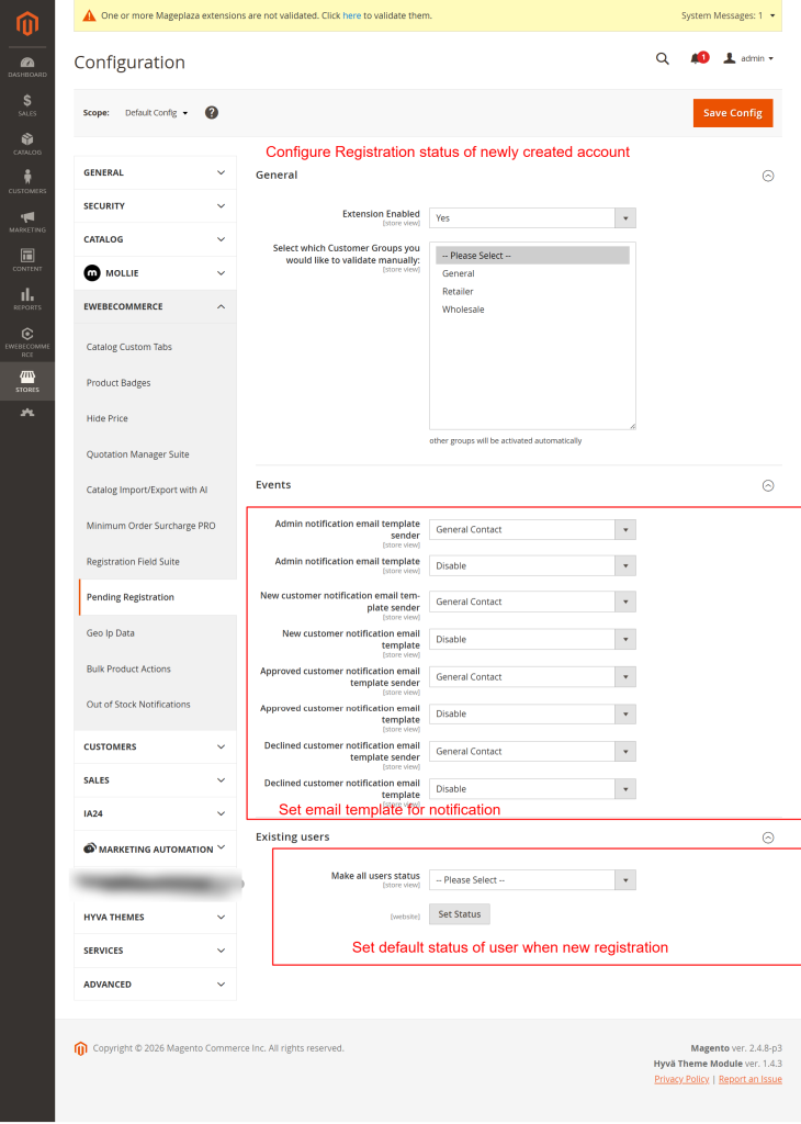 registration-status-Configuration-Settings-Stores-Magento-Admin
