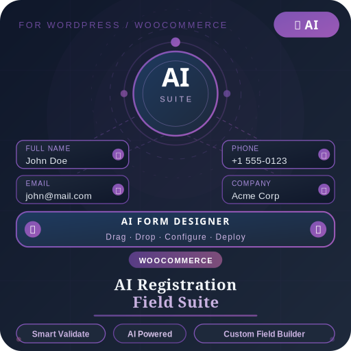 Ai Registration Field Suite For Woocommerce & Wordpress