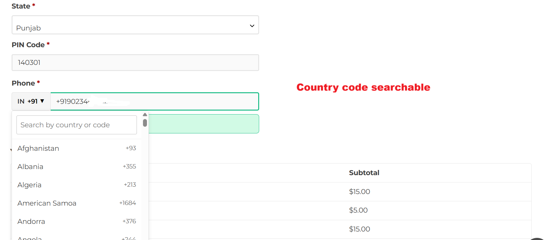Checkout Phone Country Code for WooCommerce - Image 2