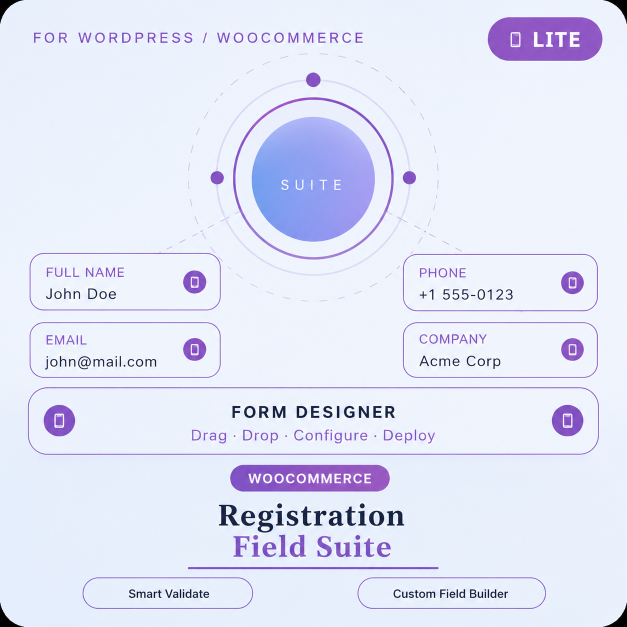 Registration Field Suite For Woocommerce & WordPress Lite
